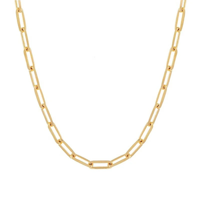 18K Gold Plated Paperclip Necklace