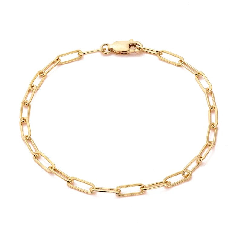 18K Gold Plated Paperclip Bracelet